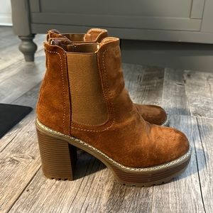 Tan booties